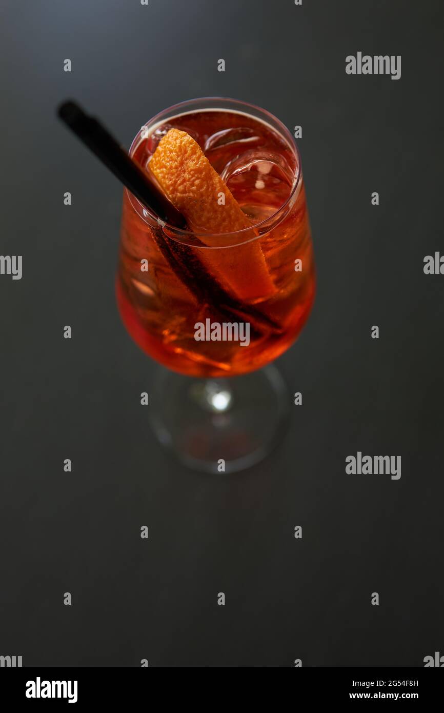Luxurious cocktail on a black background Stock Photo