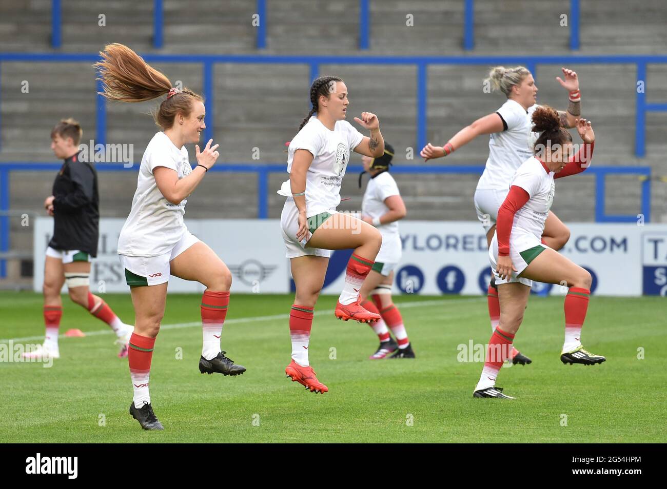 Wales Women warm up Stock Photo