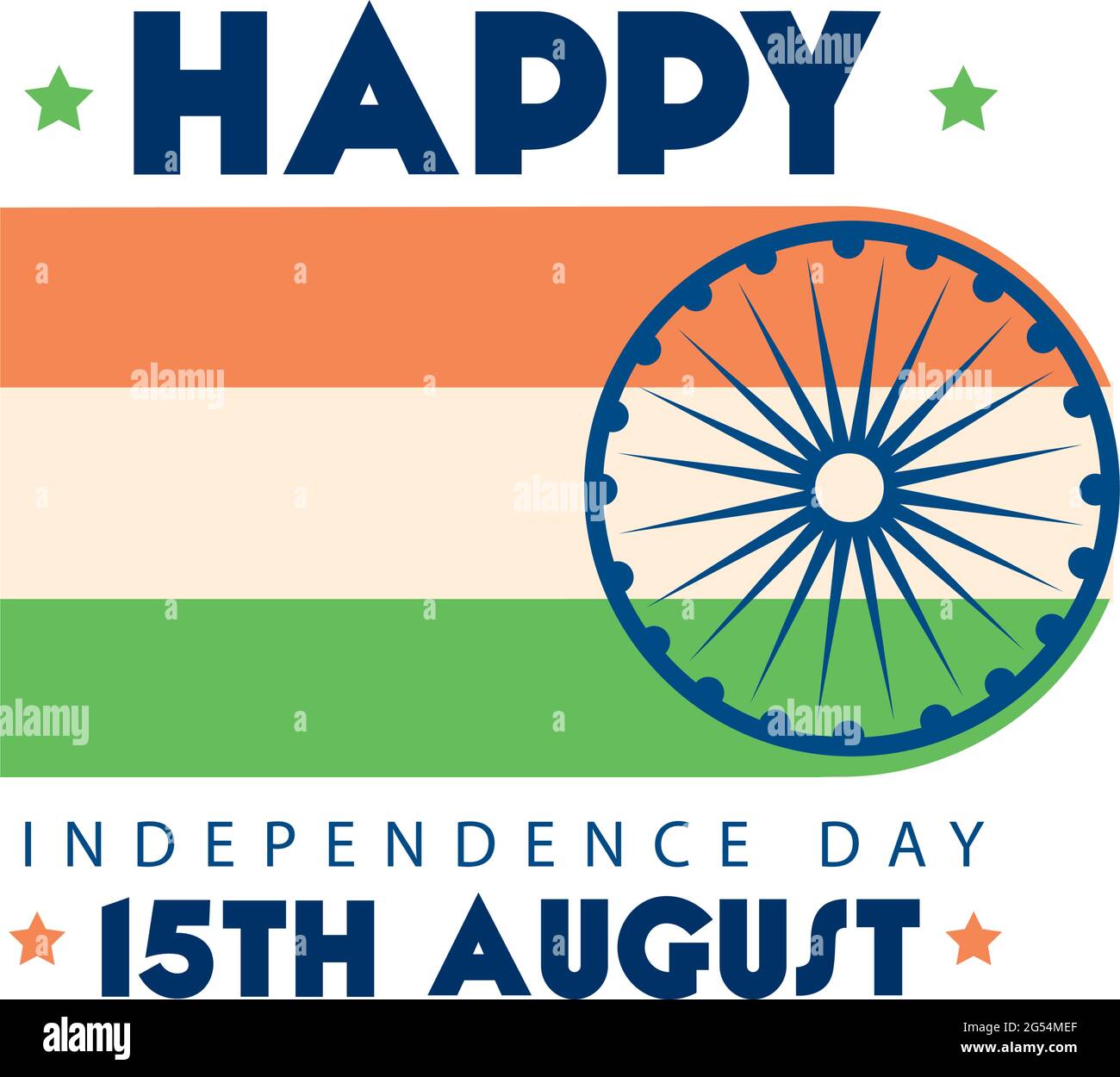 15th august happy independence day with flag on white background Stock  Vector Image & Art - Alamy
