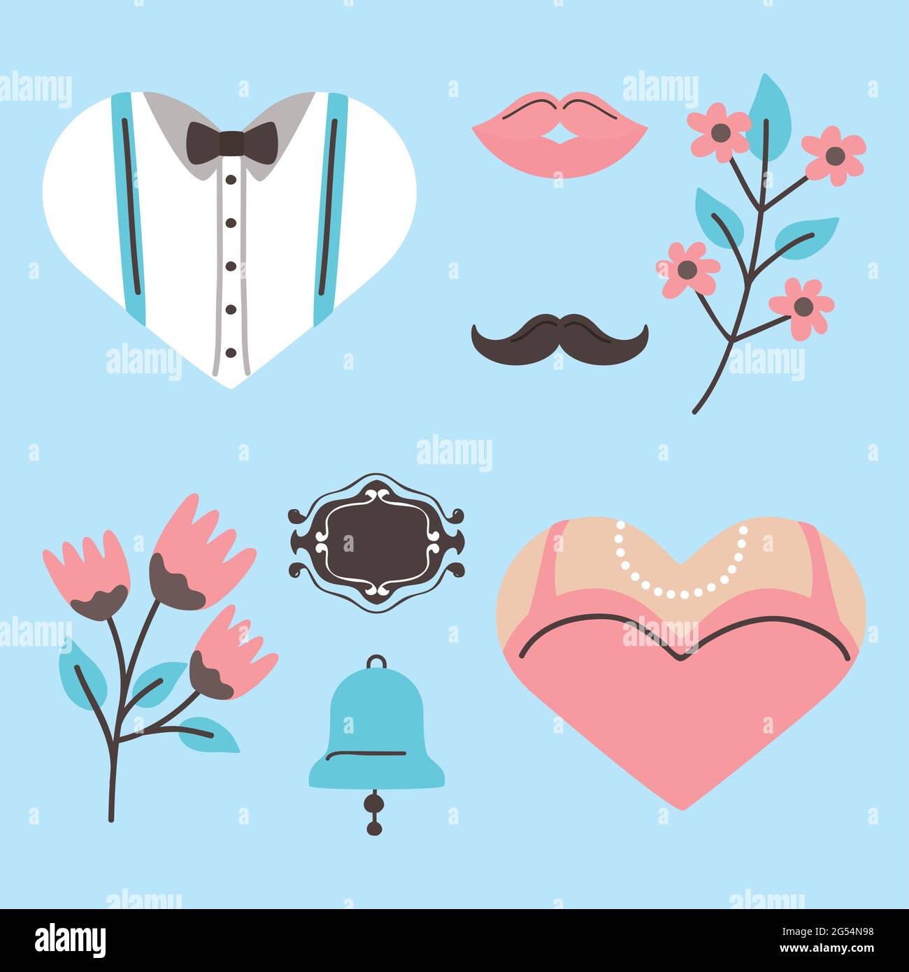 Wedding marriage and love symbol collection Stock Vector Image & Art ...
