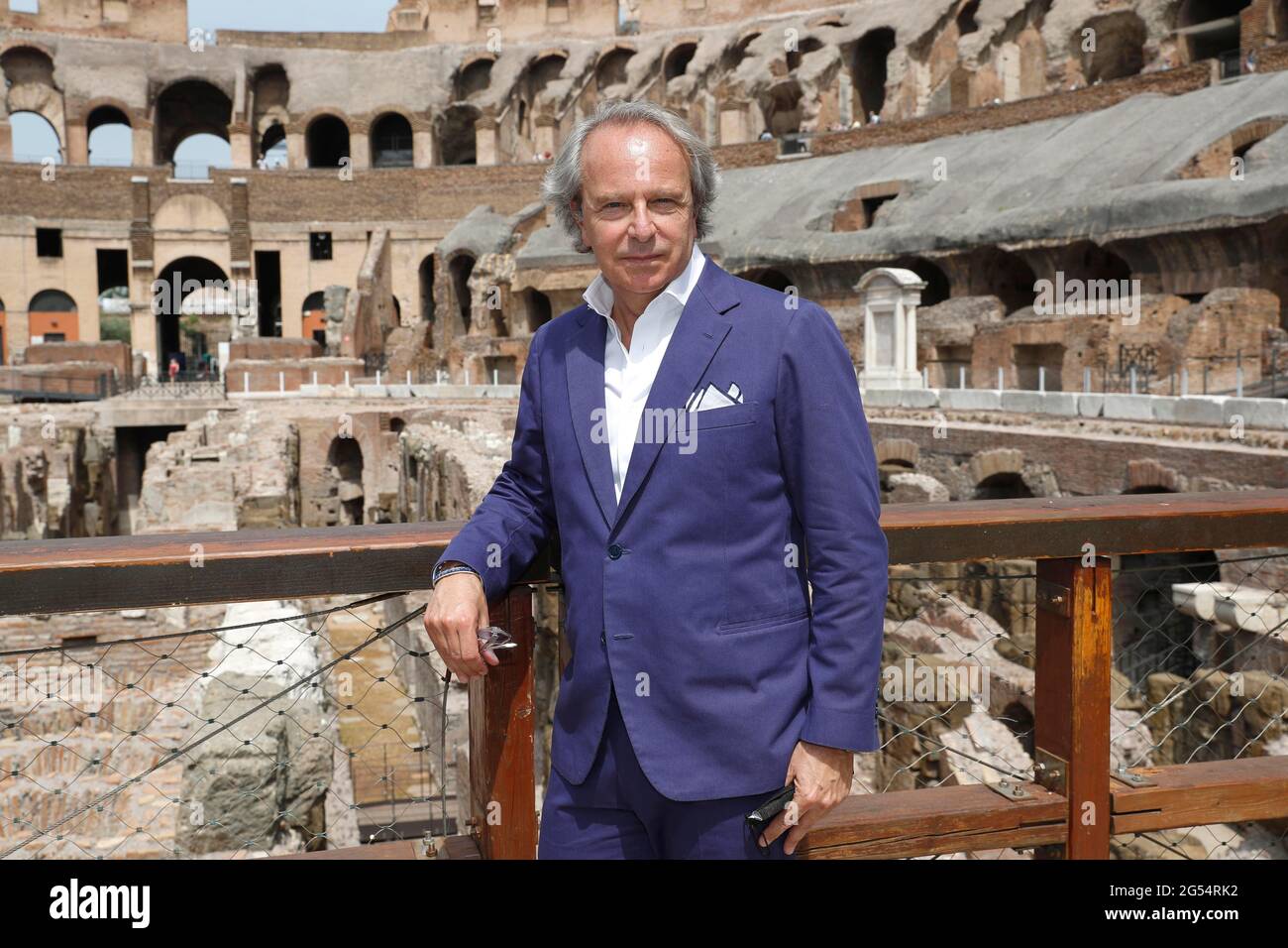 Italy, Rome, june 25, 2021 : Presentation of the restoration of the Colosseum hypogea, funded by the italian fashion group Tod's. Pictured Andrea della Valle, vice president and CEO of Tod's group.   Photo Remo Casilli/Sintesi/Alamy Live News Stock Photo