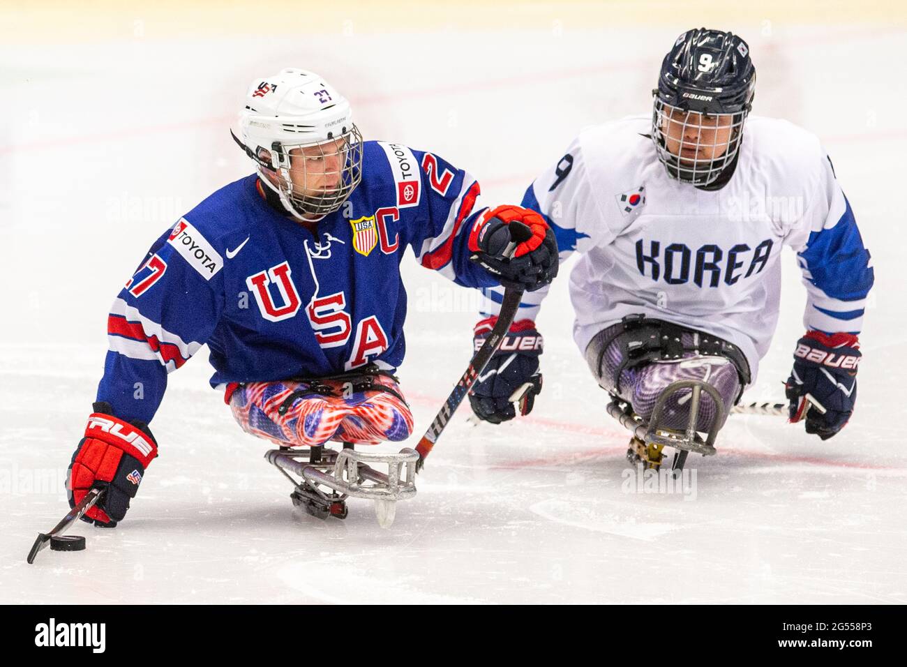 Ostrava, Czech Republic. 25th June, 2021. Josh Pauls of USA, left, and