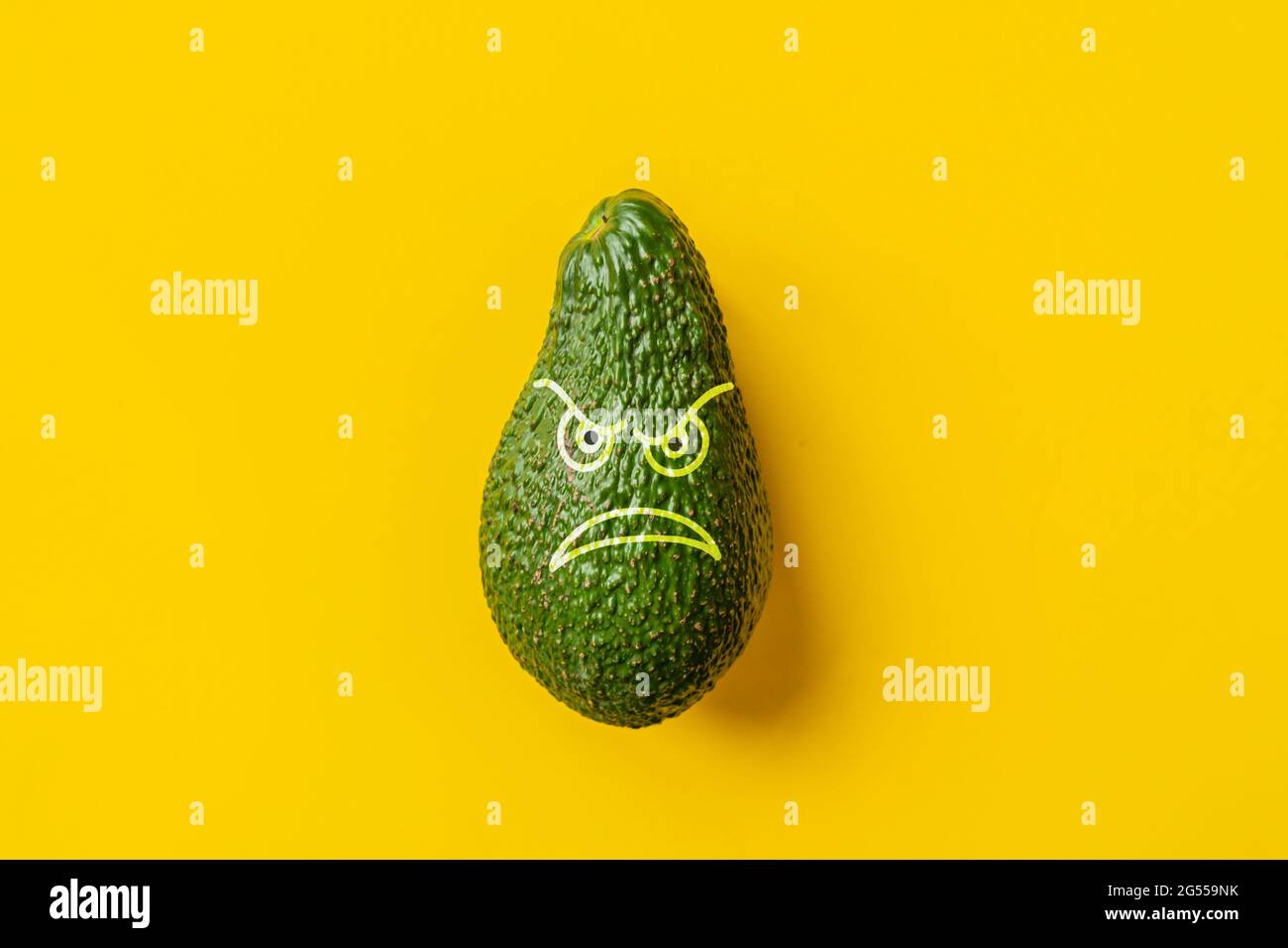 the angry face draw on the fruit food as the halloween concept Stock ...