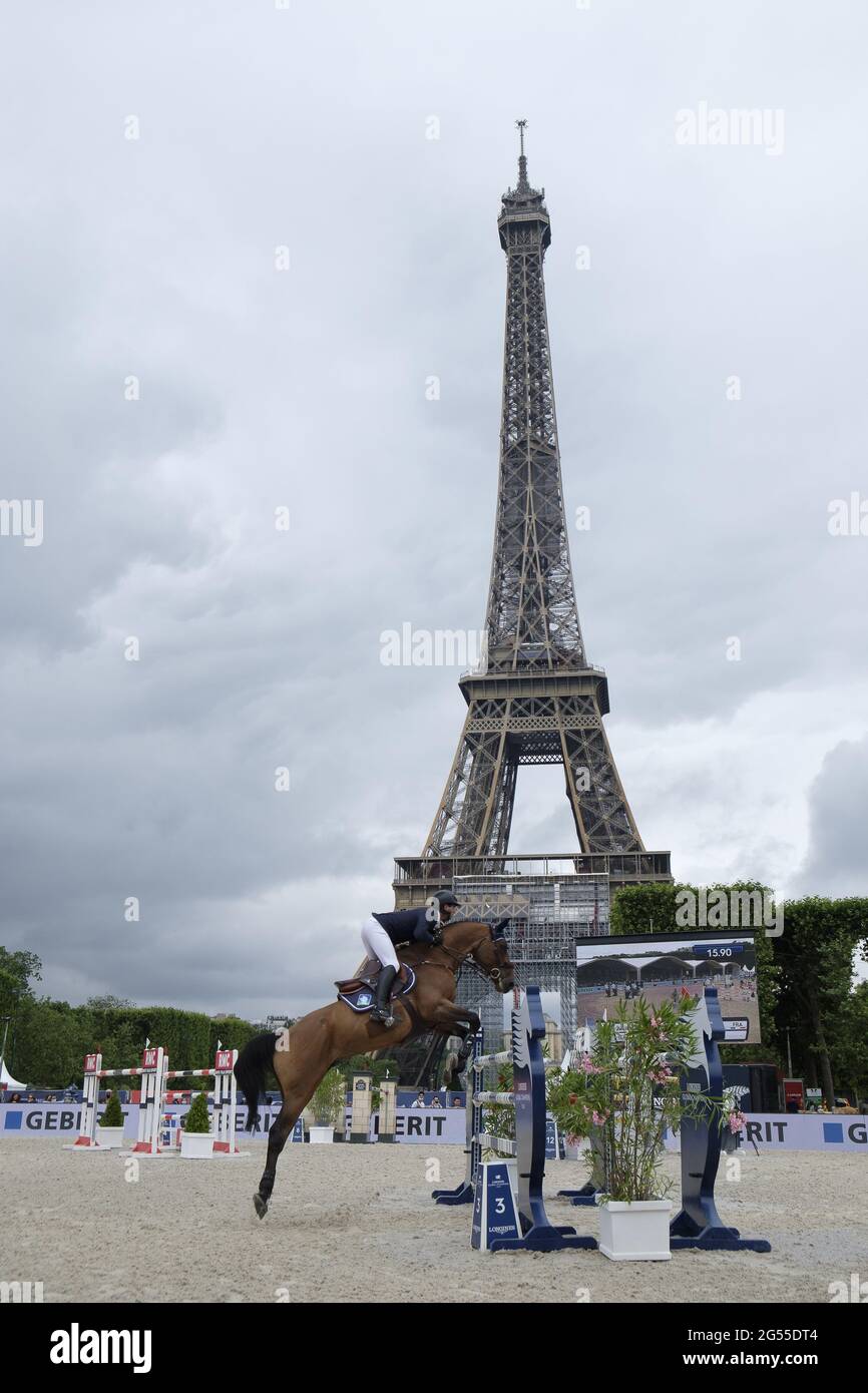 Paris France. 25th June 2021. Julien ANQUETIN FRA riding CESUS