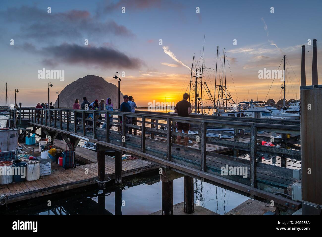 Morro Bay Sunset Stock Photo Alamy