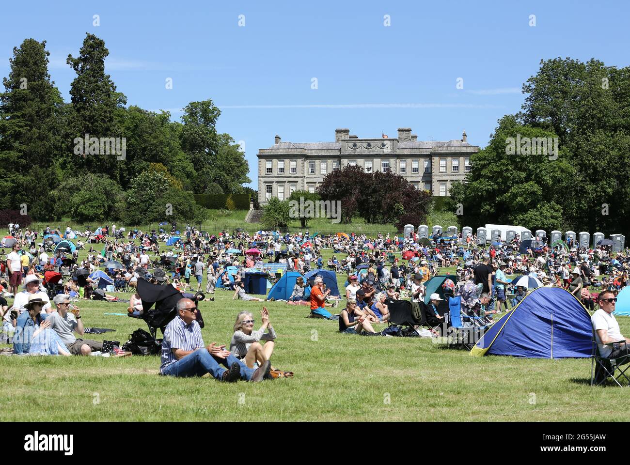 One of the first post Covid Lockdown Airshows of 2021, The Midland Air Festival, was held at Ragley Hall, Nr. Alcester in Warwickshire. Stock Photo