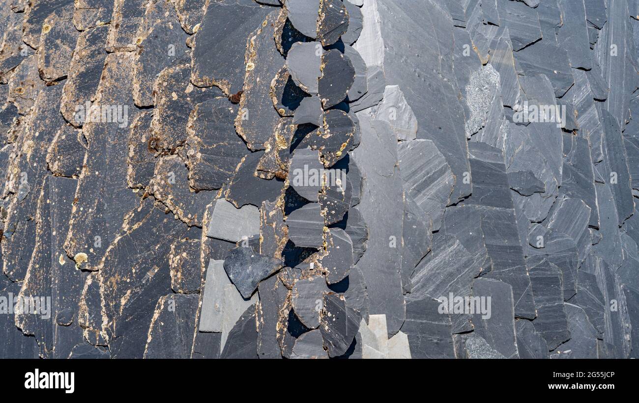 Slate roof with north and south sides Stock Photo