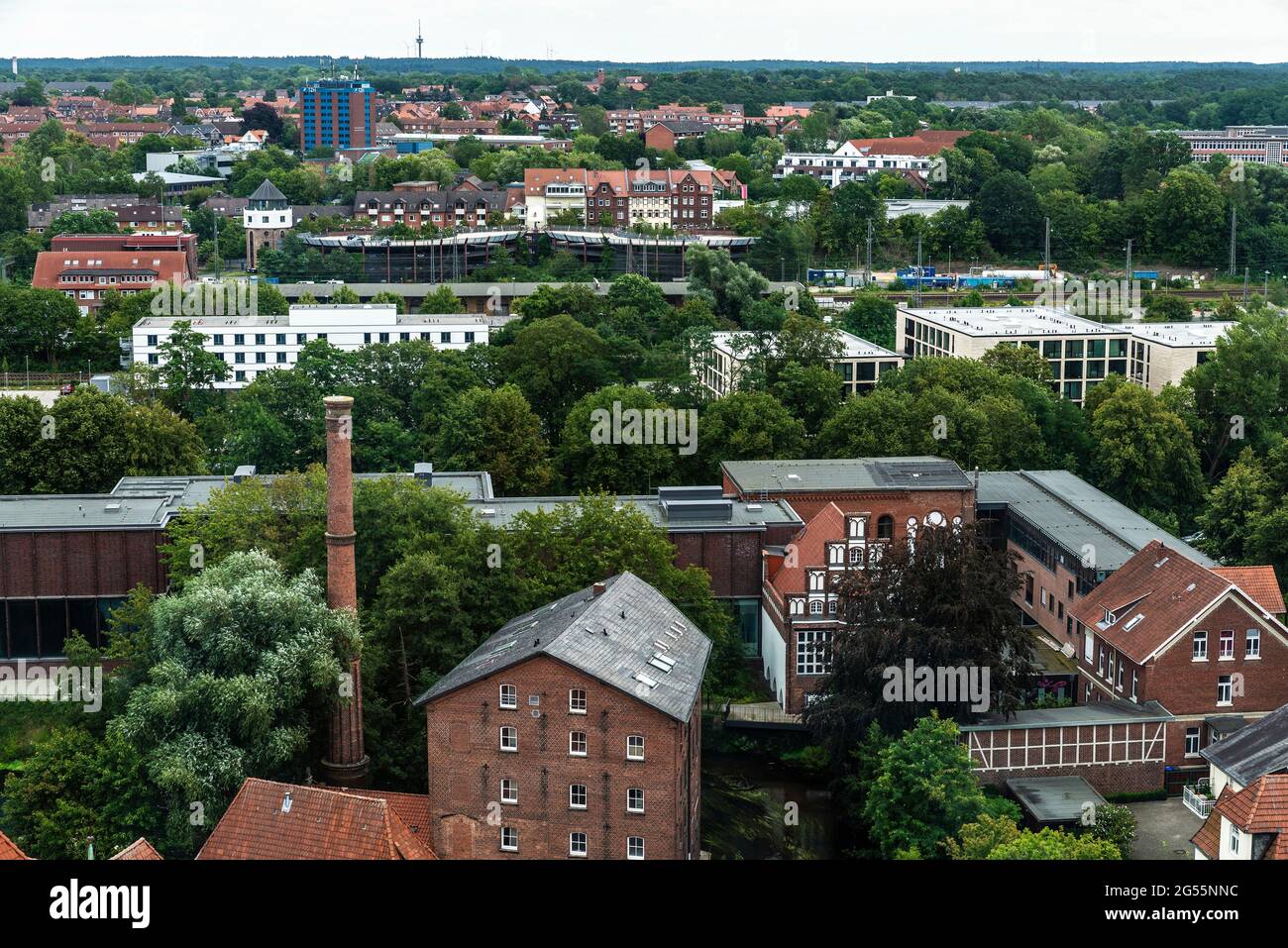 Panorama of Lüneburg in Lunenburg, Lower Saxony, Germany Stock Photo