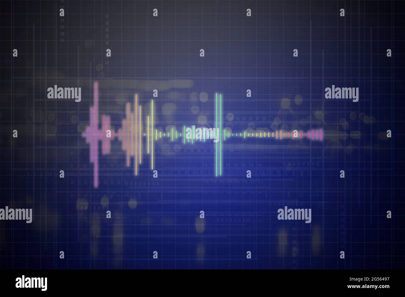 abstract digital audio signal graph spectrum, color technology
