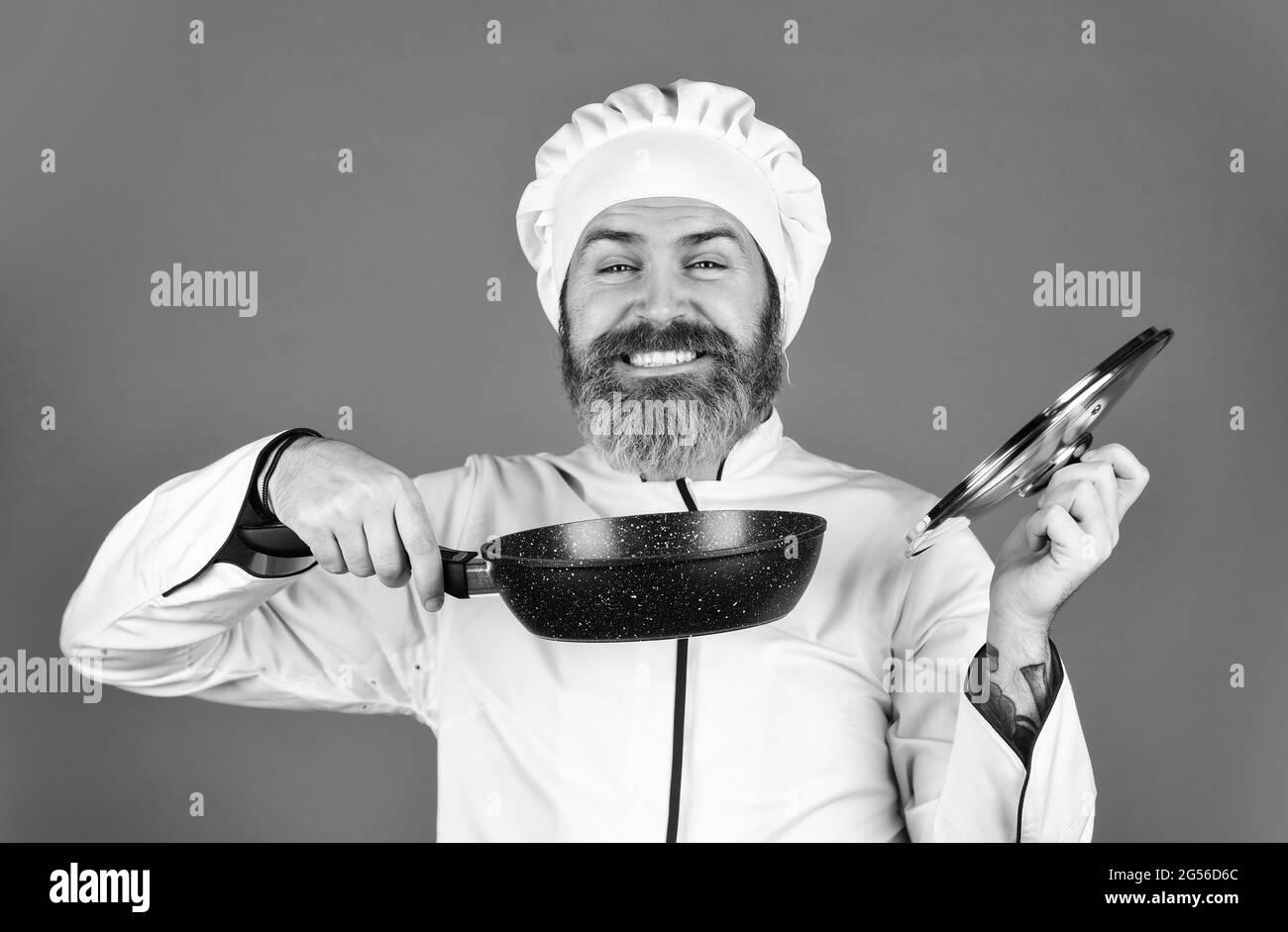 healthy life. Cooking in pot. for preparing food. Bearded man cooking ...