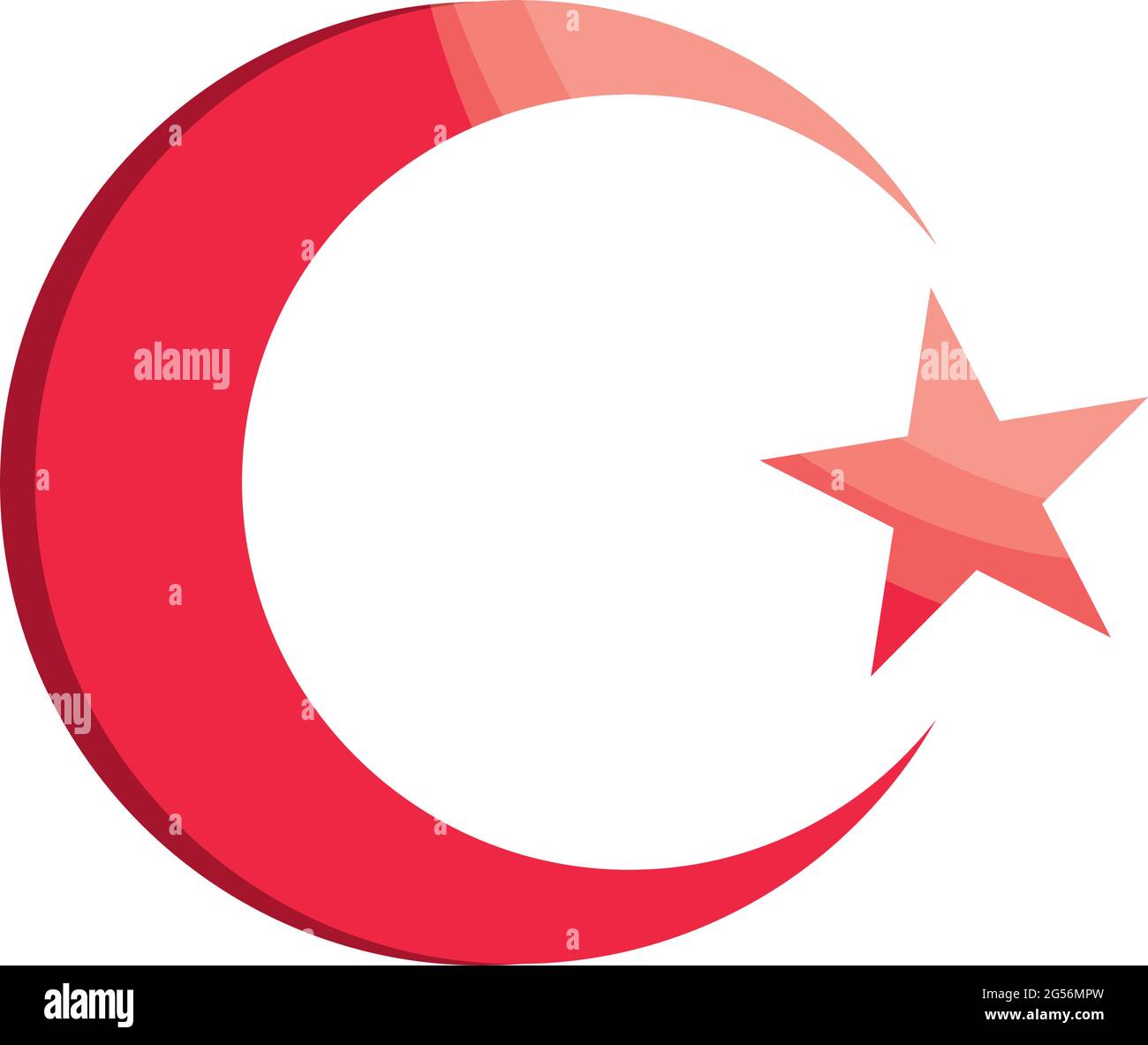 turkish flag moon and star Stock Vector