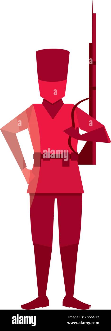 vintage red soldier Stock Vector