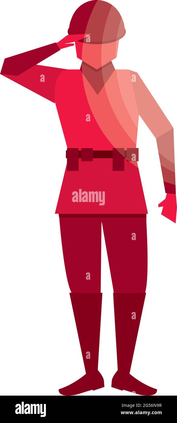 red silhouette soldier Stock Vector