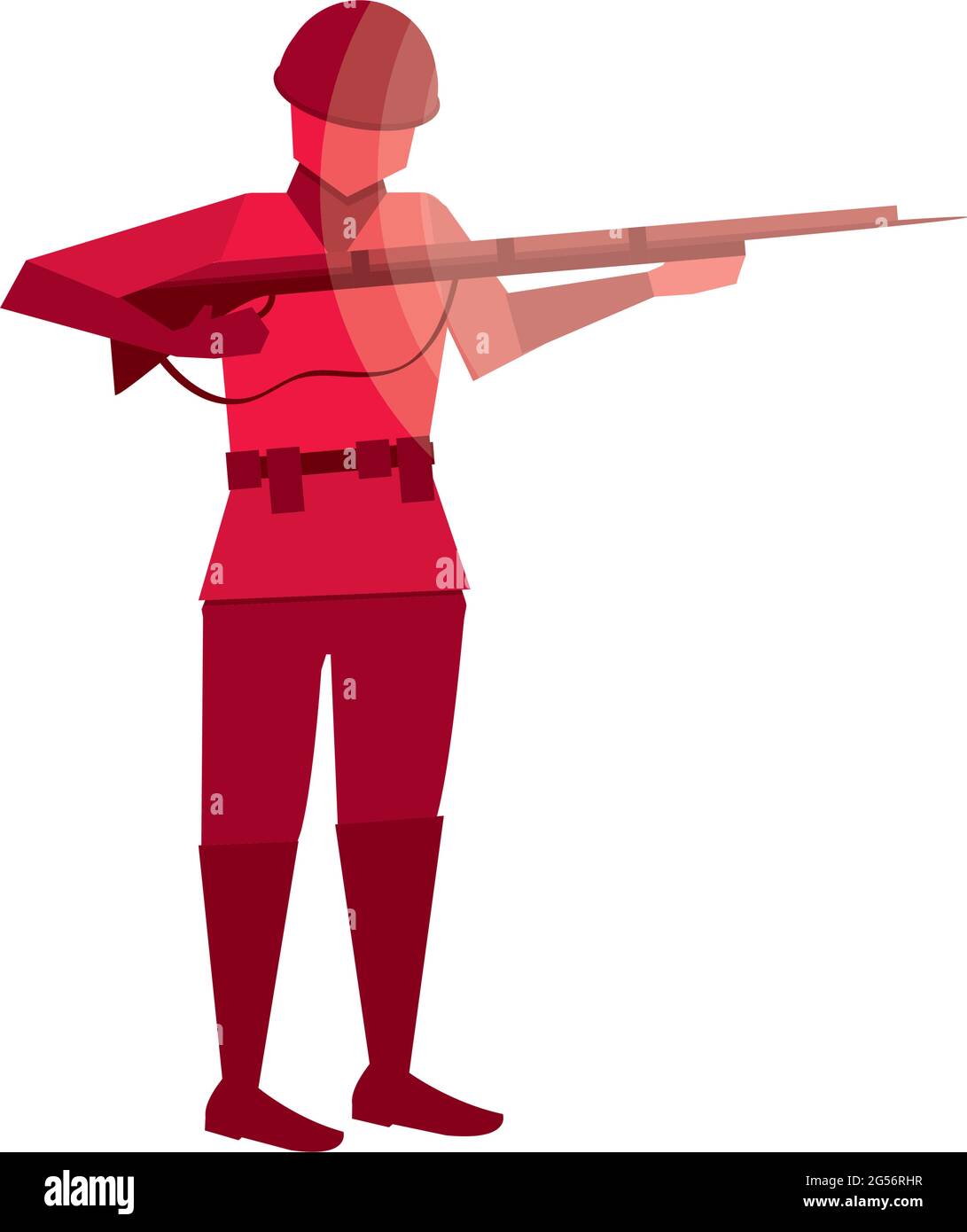 soldier holding rifle Stock Vector