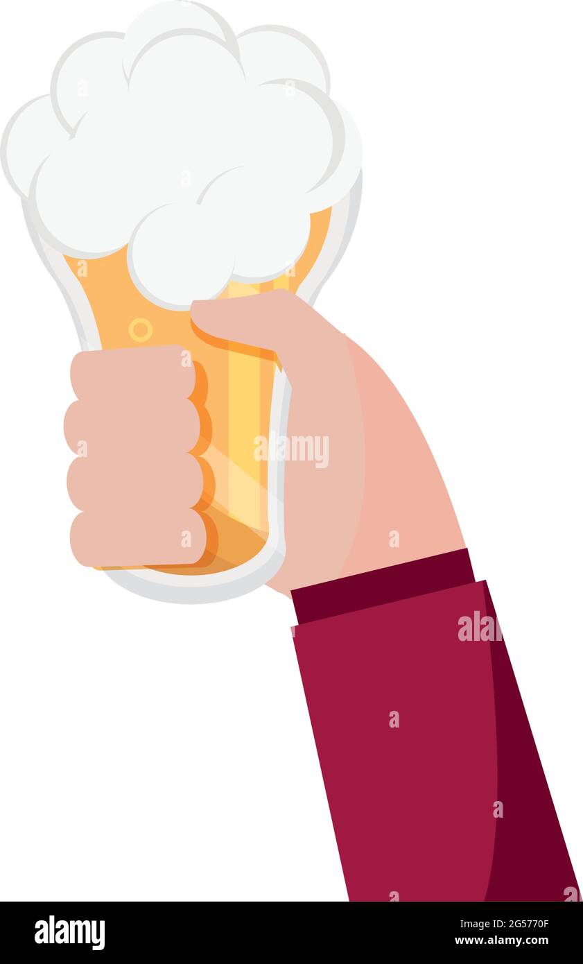 hand with beer Stock Vector