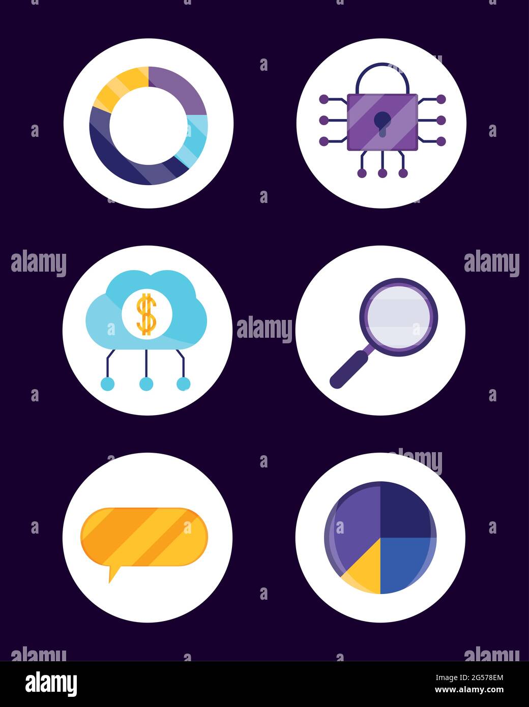 fintech icons set Stock Vector Image & Art - Alamy