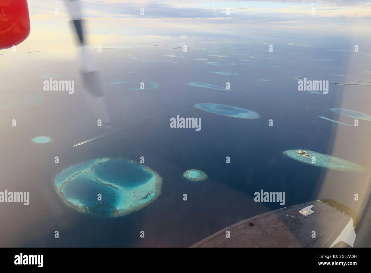Aerial View Islands In South Ari Atoll Maldives Stock Photo Alamy