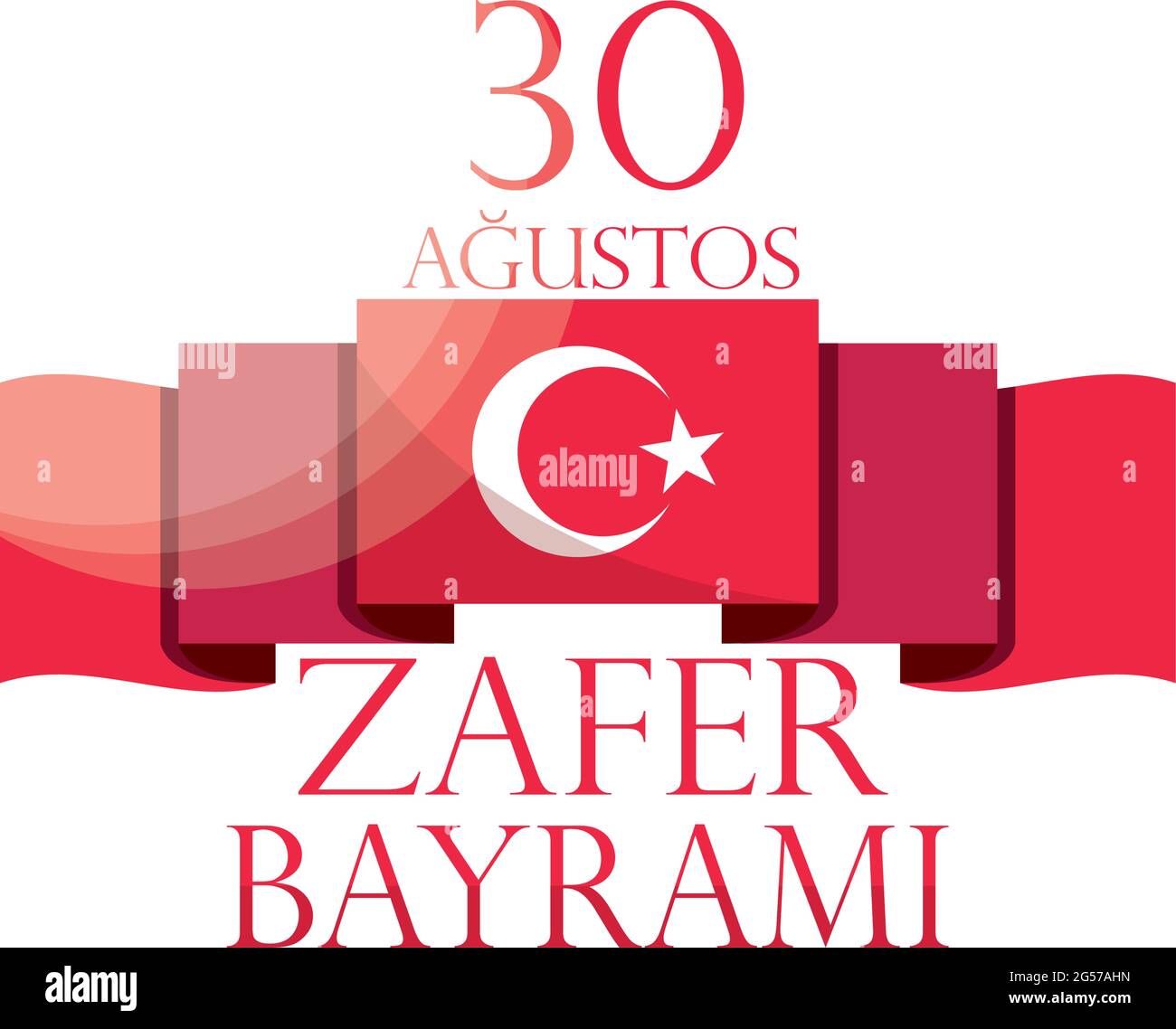 30 august zafer bayrami turkey Stock Vector