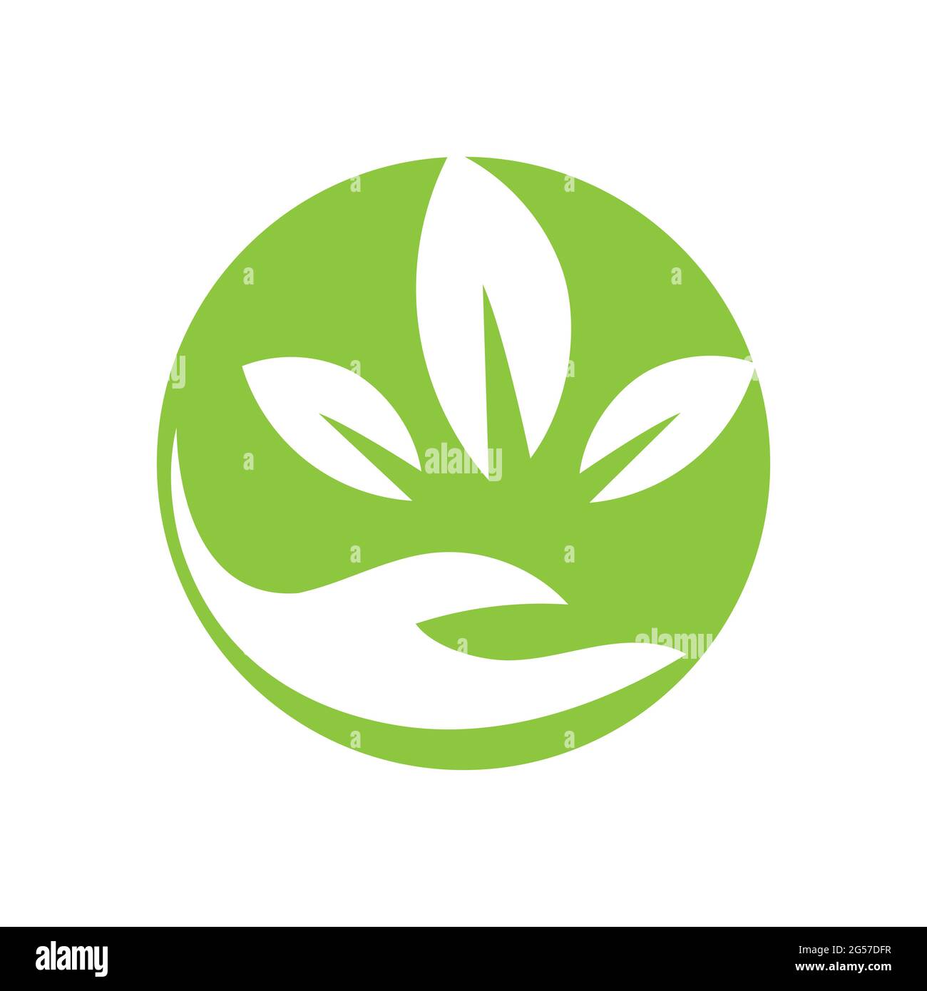 hand and leaf logo vector illustration design template Stock Vector