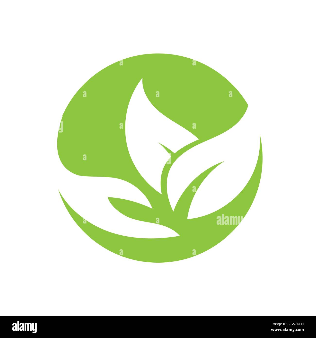 hand and leaf logo vector illustration design template Stock Vector ...