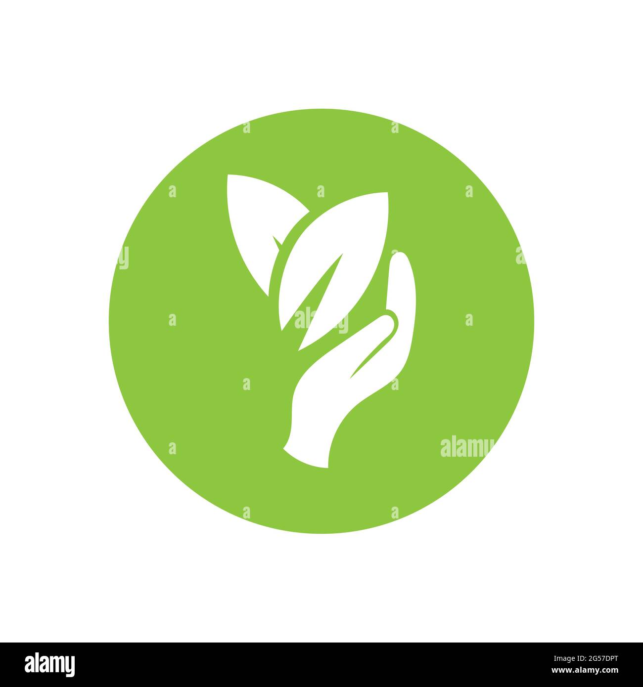 hand and leaf logo vector illustration design template Stock Vector