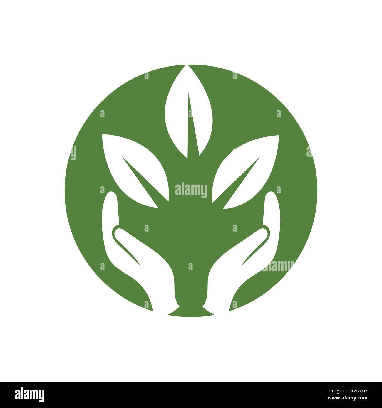hand and leaf logo vector illustration design template Stock Vector