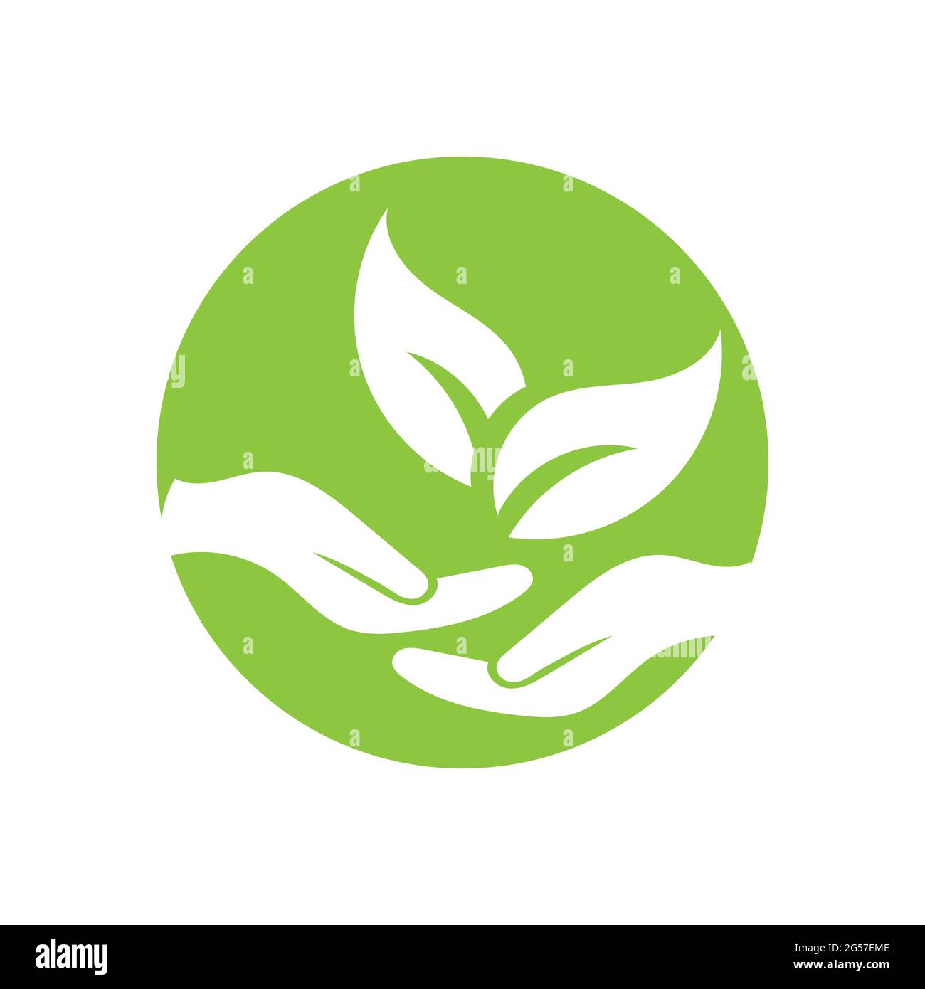 hand and leaf logo vector illustration design template Stock Vector ...