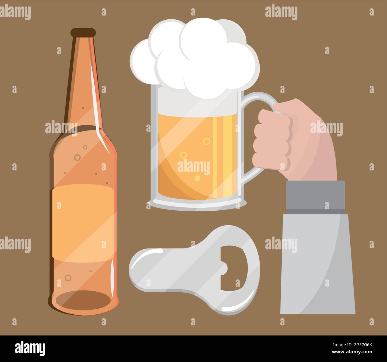 beer icon set Stock Vector