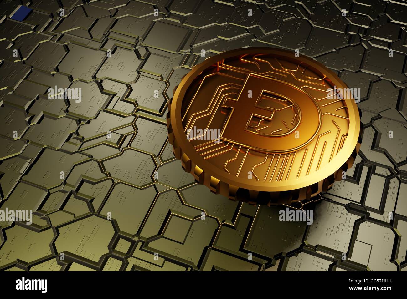 3D Render of Gold Doge Coin Cryptocurrency Sign Isolated on a White  Background Stock Photo - Alamy