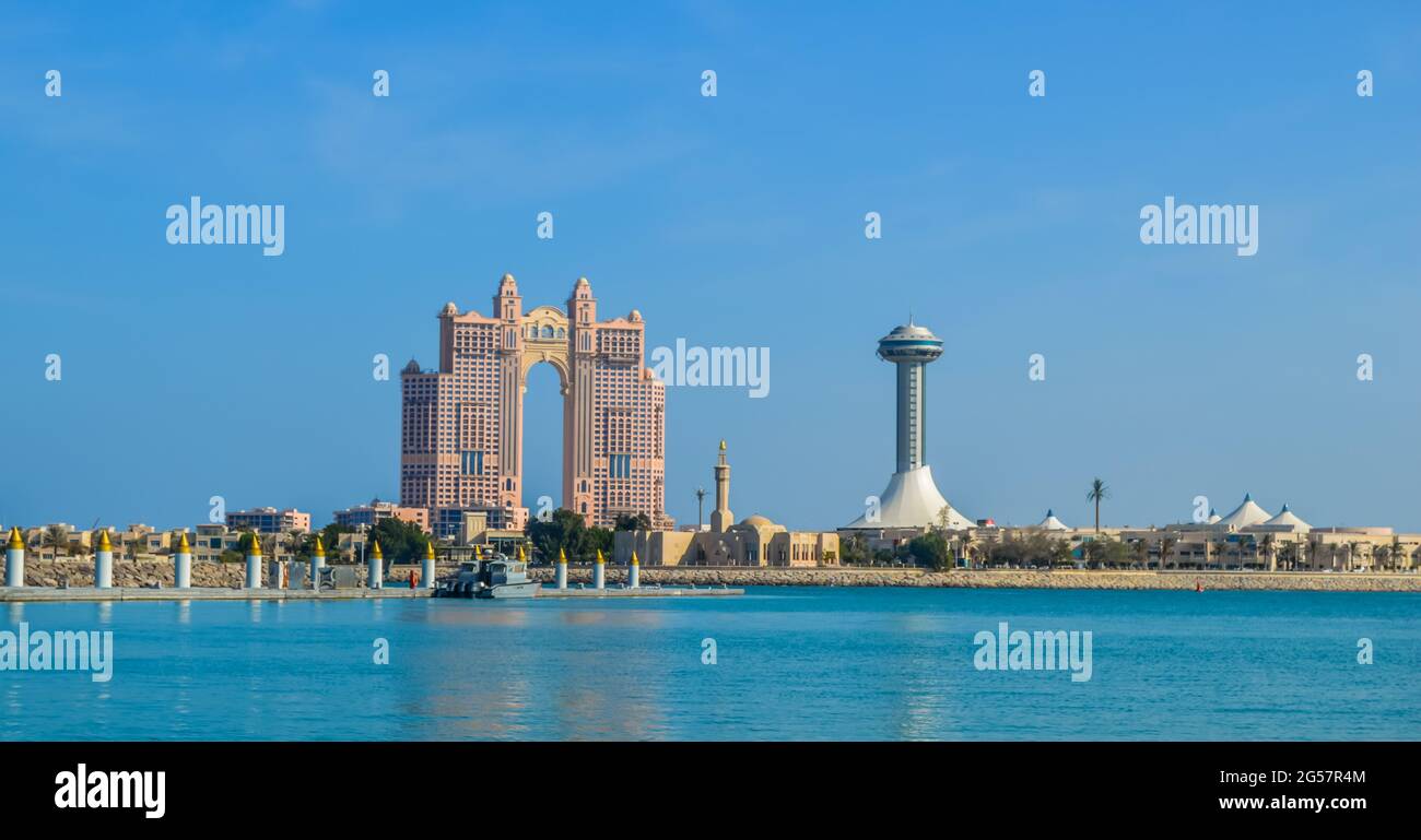 Abu Dhabi cityscape during day time in UAE United Arab Emirates Stock