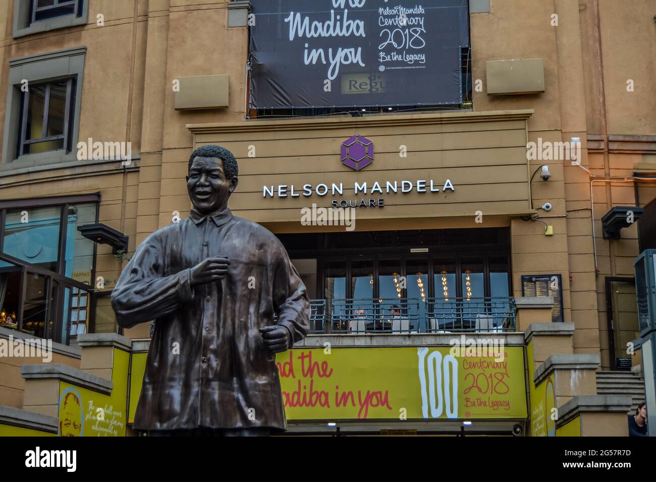 Bronze status of Nelson Mandela in Sandton city Johannesburg South ...