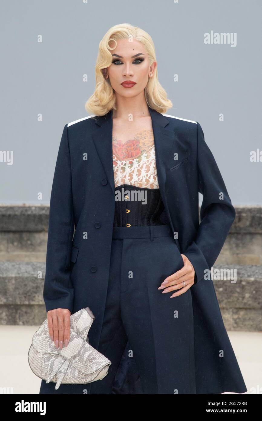 Paris, France. 25th June, 2021. Miss Fame attending the Dior Homme Menswear  Spring Summer 2022 show as part of Paris Fashion Week in Paris, France on  June 25, 2021. Photo by Aurore