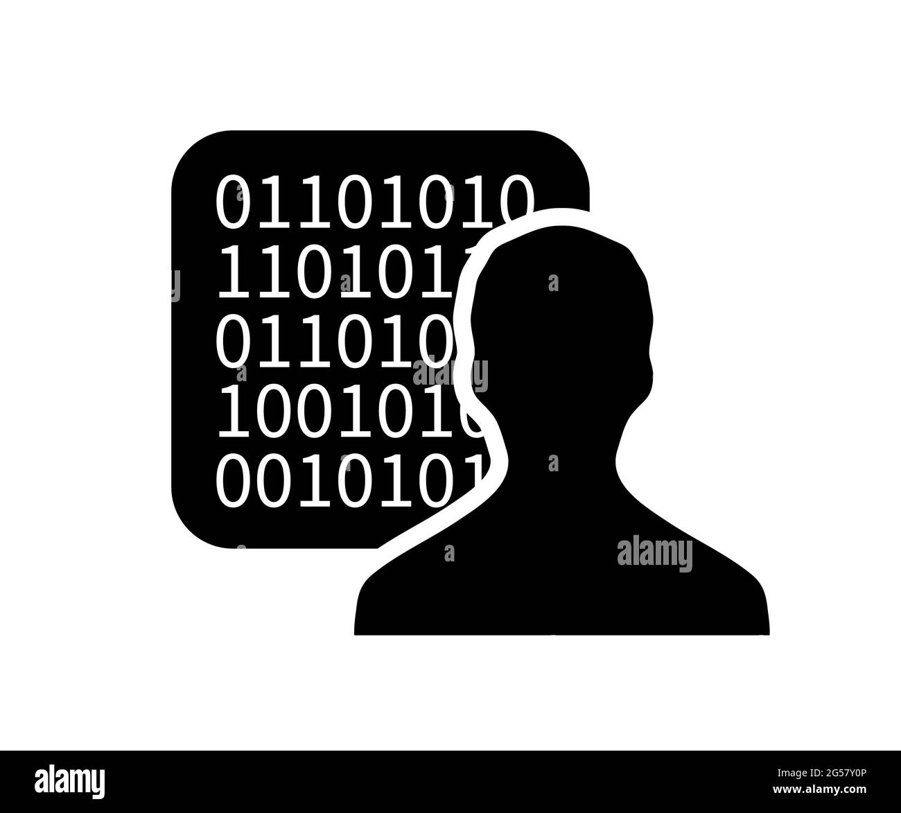 Programmer or hacker binary code vector icon Stock Vector