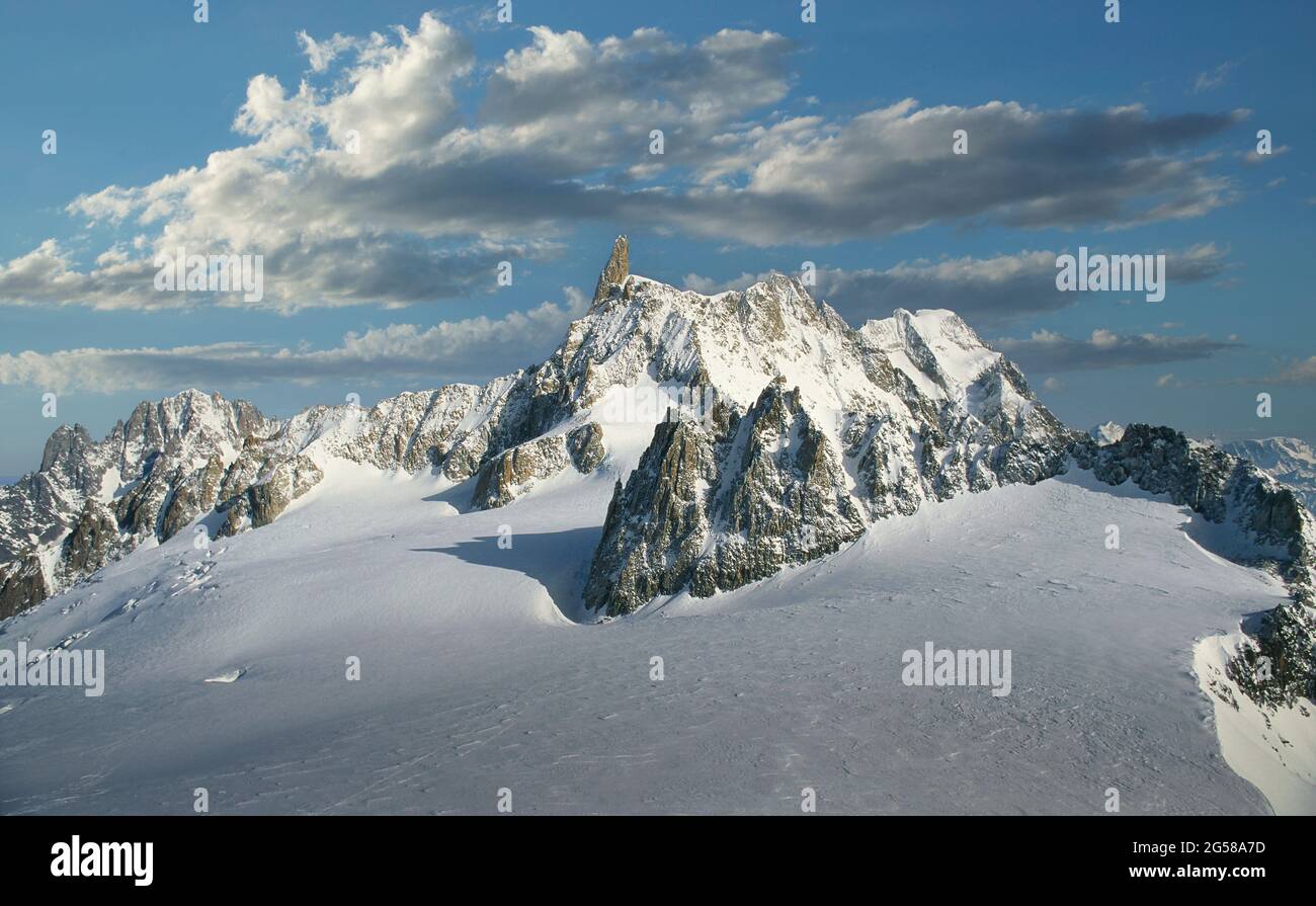 France, Chamonix, Mont Blanc, Dent du Gant peak in the Mont Blanc Massif  covered with snow Stock Photo - Alamy