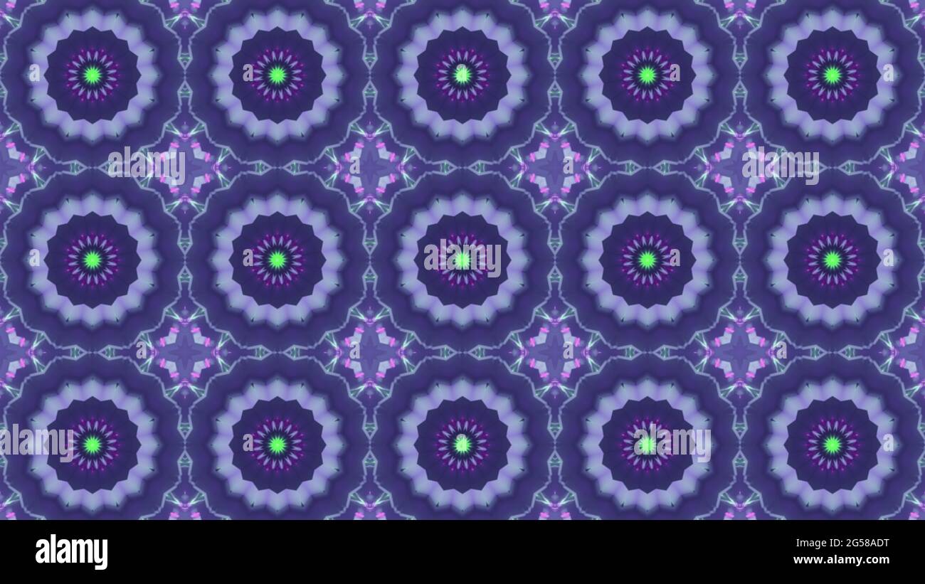 Purple Color Rendering 3D rendering of a seamless kaleidoscope illustration in bright purple ...