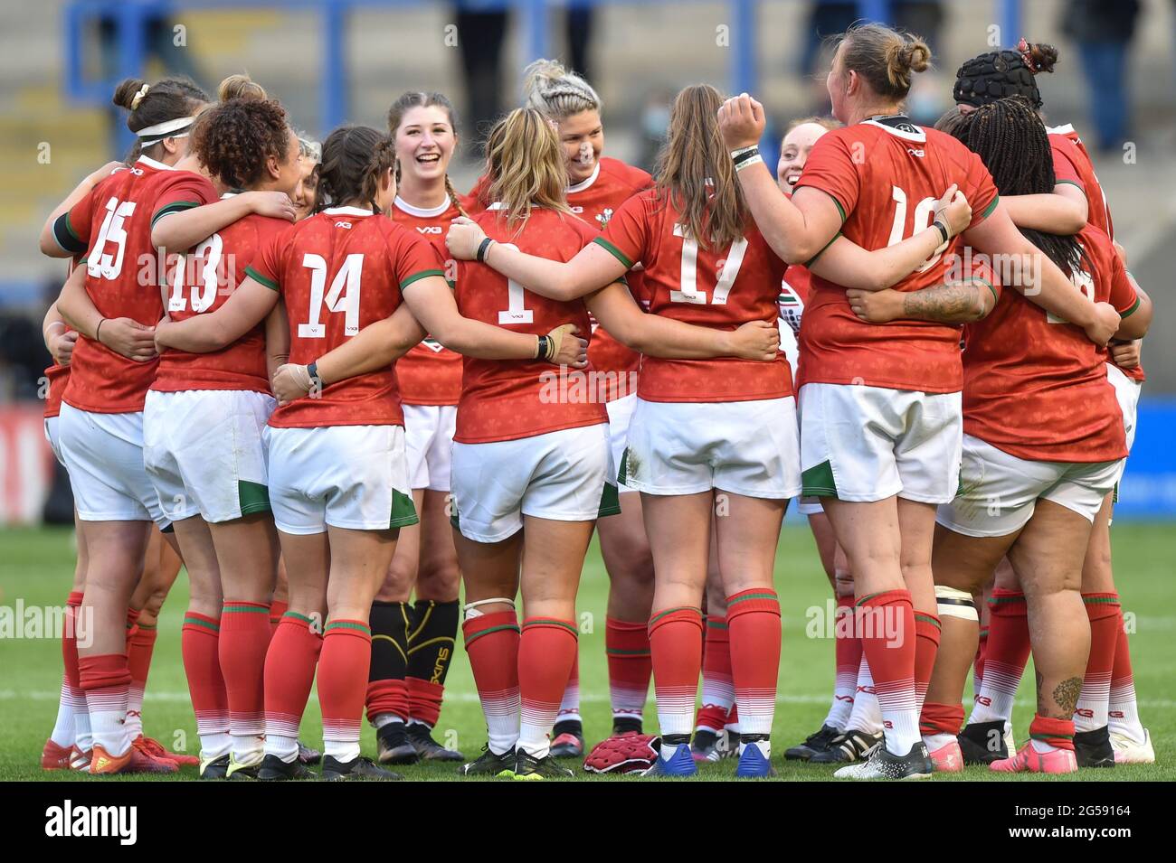 Wales Women after the game Stock Photo