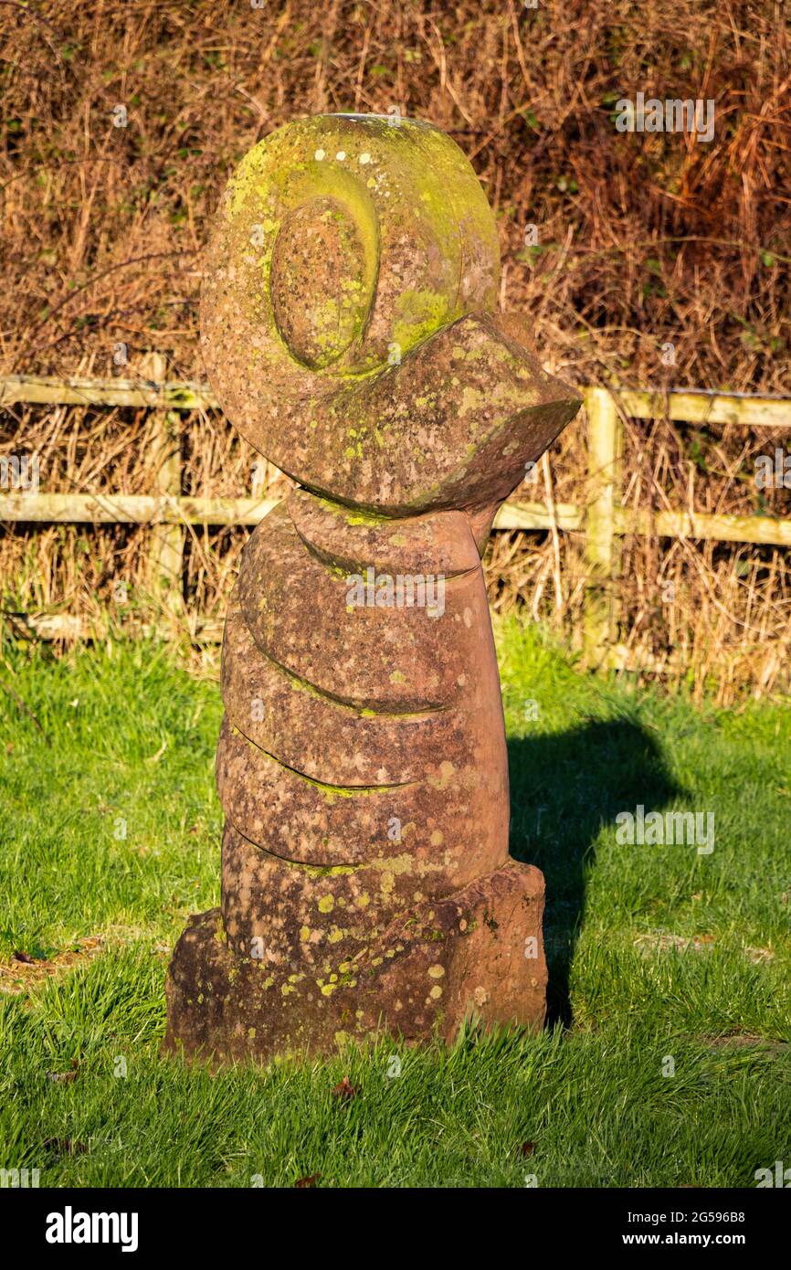 Ancient celtic standing stone in a field in Dundrennan, Scotland Stock Photo