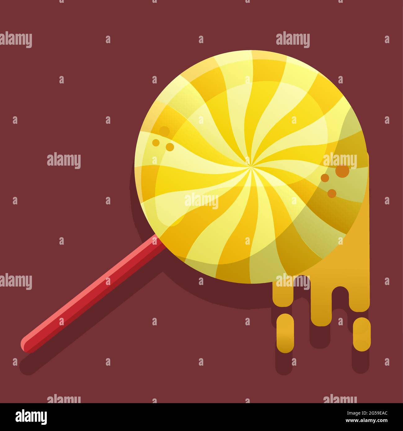 orange candy melting vector illustration in flat style Stock Vector