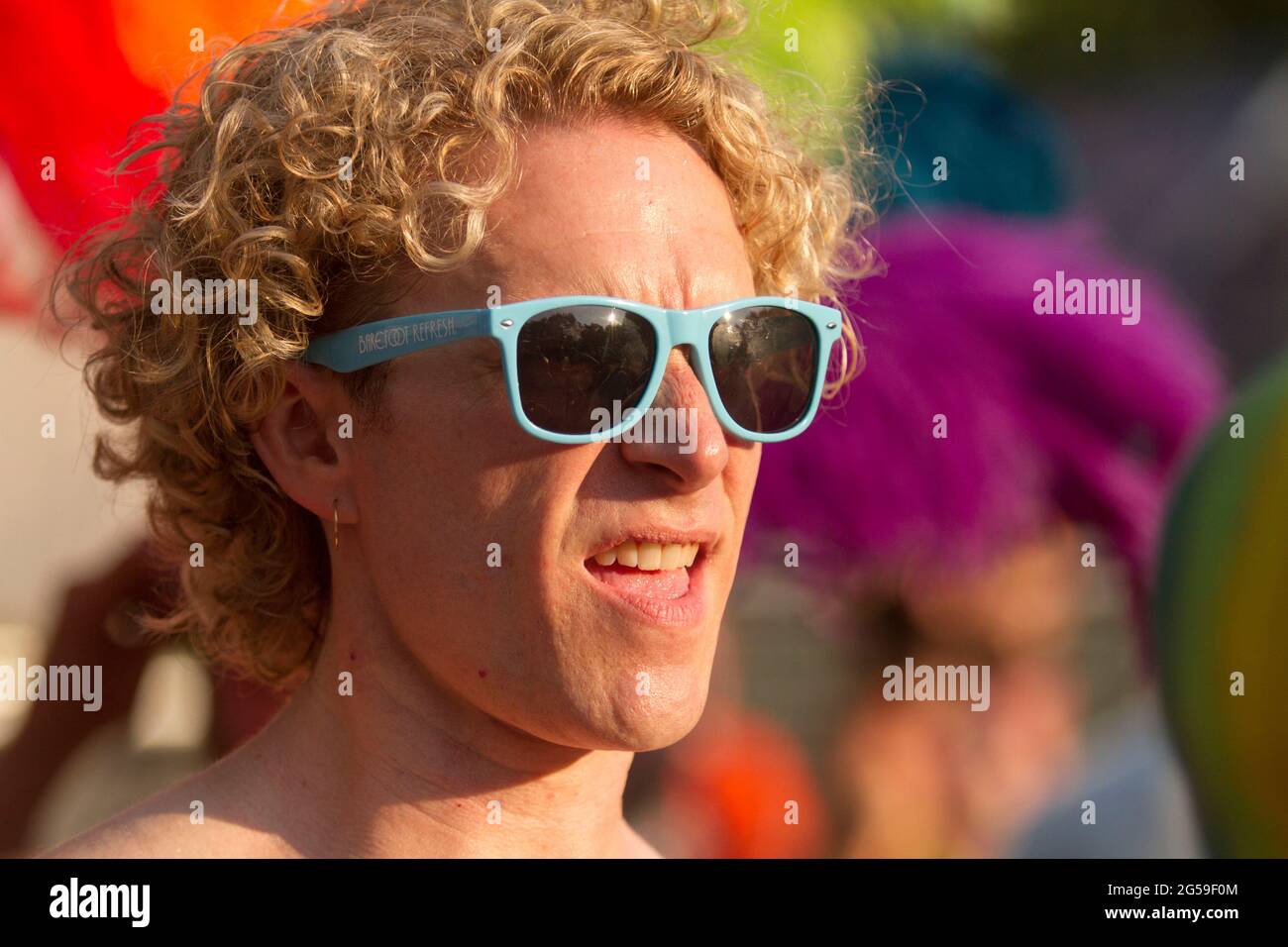 portrait of man during montreal pride festival Stock Photo - Alamy