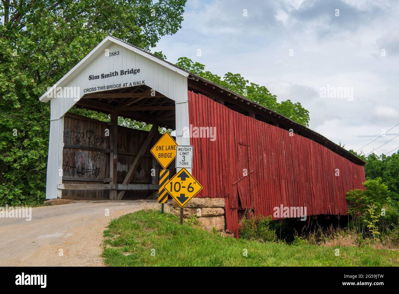 The Sim Smith Covered Bridge is east of Montezuma in Parke County