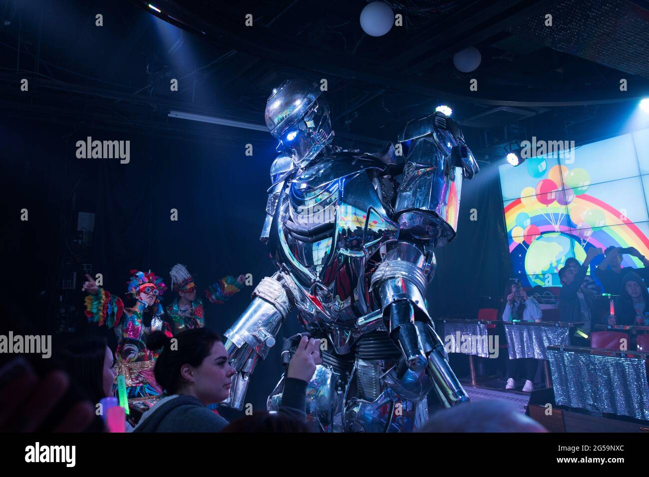 A performing robot at a show in The Robot Restaurant in Tokyo, Japan Stock Photo Alamy