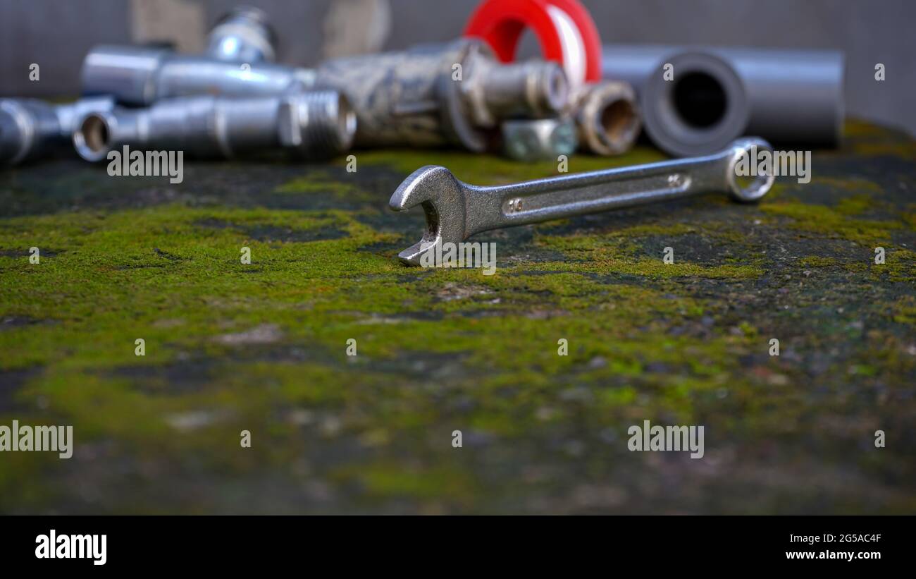 Close up of used tools Stock Photo