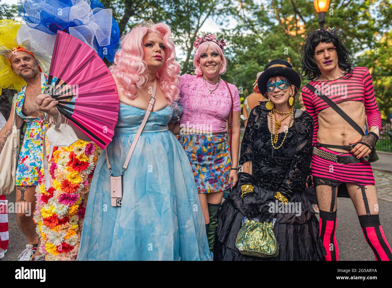 New York, USA. 25th June 2021. Hundreds Of Drag Queens and Kings filled