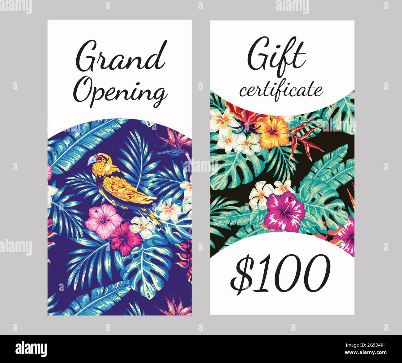 discount voucher, gift voucher vector template and seamless set. Summer ...