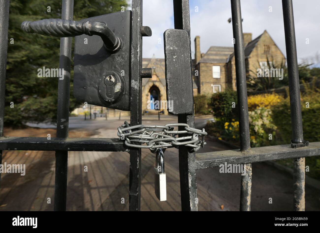 Batley Grammar School, a local grammar school in Batley seen closed.At a time when the area is to elect a new MP in a by-election, the controversial local grammar school; Batley Grammar School is still making news following a suspension of a teacher and later the school was shut after the teacher showed a controversial image of the prophet Muhammad to his pupils while discussing blasphemy and racism during an Religious Education (RE) class. The school was closed after two days of protests by locals who called for the teacher to be dismissed. The teacher and his family have moved anonymously as Stock Photo
