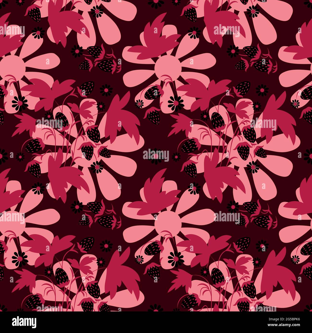 Folk flowers art pattern Floral abstract surface design Seamless pattern Stock Vector