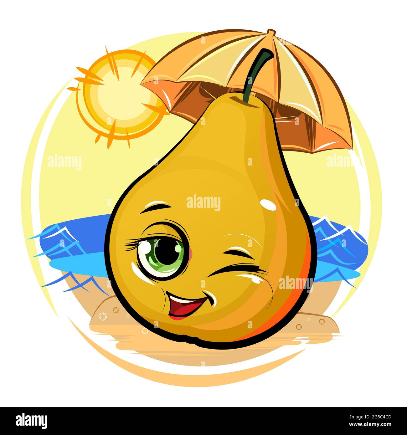 Funny yellow pear fruit cartoon hi-res stock photography and images - Alamy