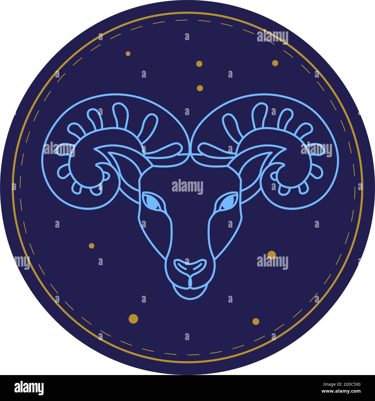 Aries astrological sign, horoscope zodiac symbol Stock Vector Image ...