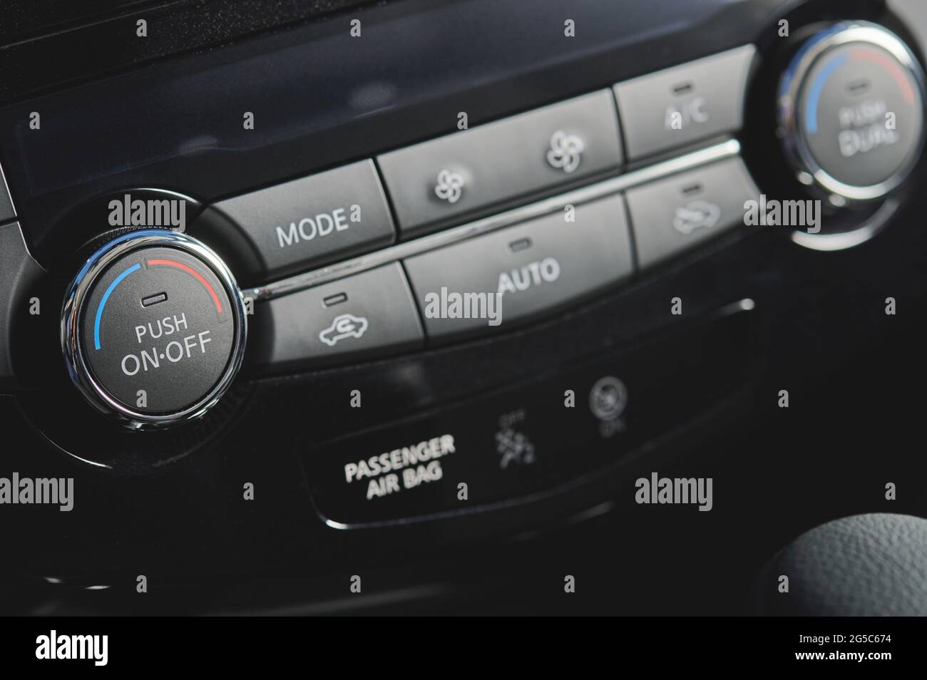 Modern car climate control system close up view Stock Photo