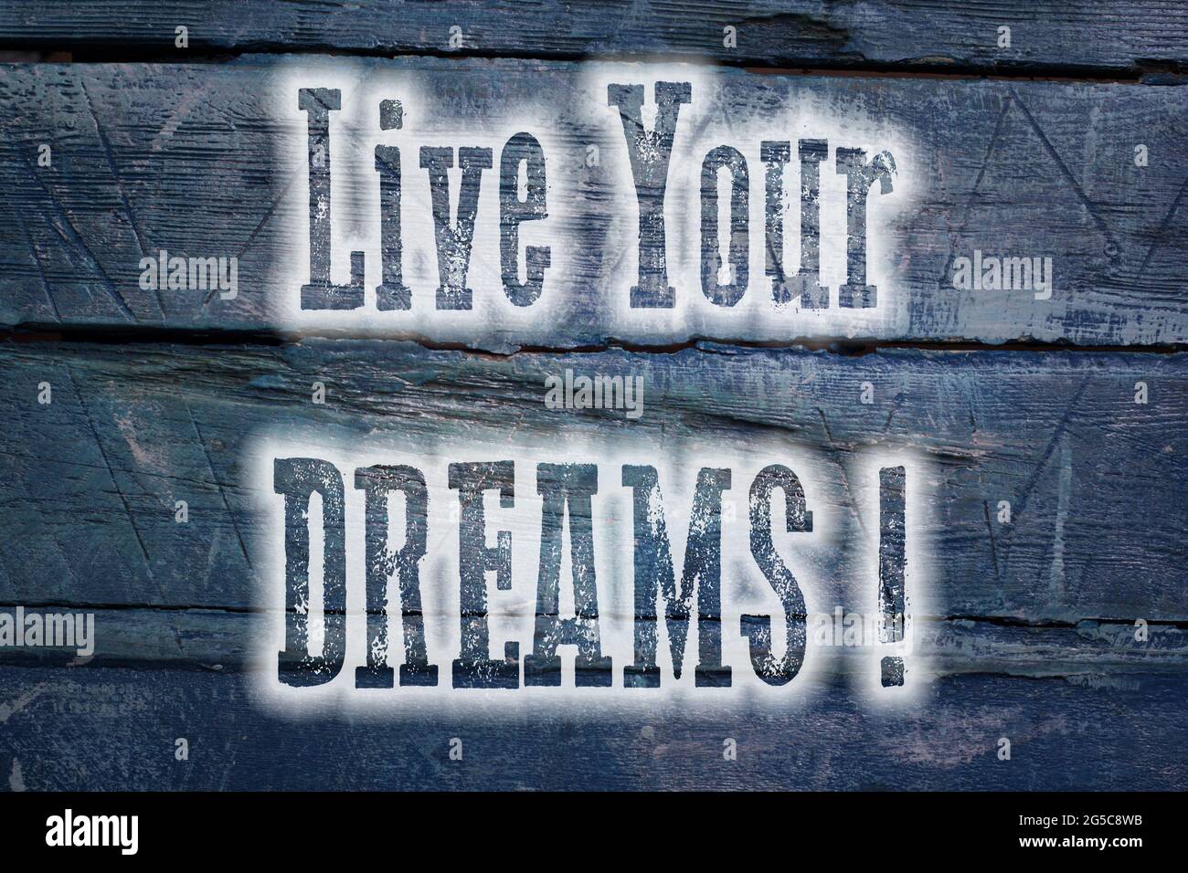 live your dreams concept text on background Stock Photo